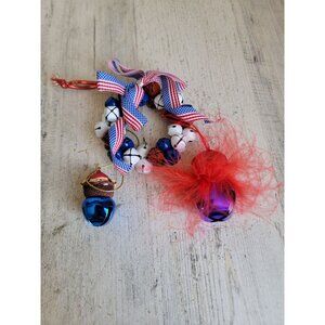 USA bell Rudolph Red-Nosed reindeer snowman ornament Xmas set‎